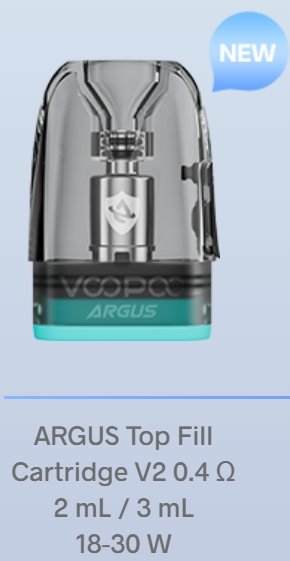VOOPOO ARGUS G3 elektronická cigareta 1500mAh Pearl White