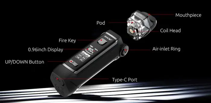 Smoktech IPX 80 grip Full Kit 3000mAh Black Carbon Fiber
